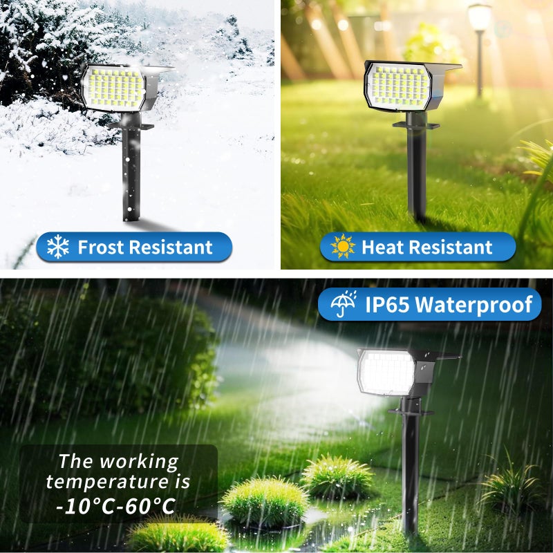 Tadyreal Solar Spot Lights Outdoor 10 Pack, [46 LED/3 Modes] Solar Landscape Spotlights Waterproof, 2-in-1 Auto On/Off Solar Powered Lights for Outside Yard Garden Wall Pathway(Cool White) - Image 4