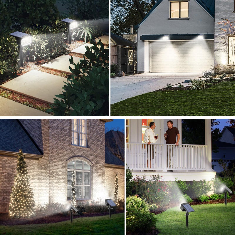 Tadyreal Solar Spot Lights Outdoor 10 Pack, [46 LED/3 Modes] Solar Landscape Spotlights Waterproof, 2-in-1 Auto On/Off Solar Powered Lights for Outside Yard Garden Wall Pathway(Cool White) - Image 2