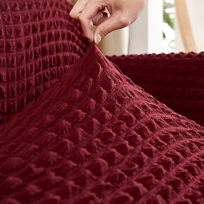 Kuber Industries Kuber Industries Sofa Cover | Single Seater Sofa Cover | Sofa Chair Cover | Couch Cover for Hall | Universal Sofa Slipcover | Elastic Spandex Sofa Cover for Living Room | OSSC006 | Wine Red - Image 4