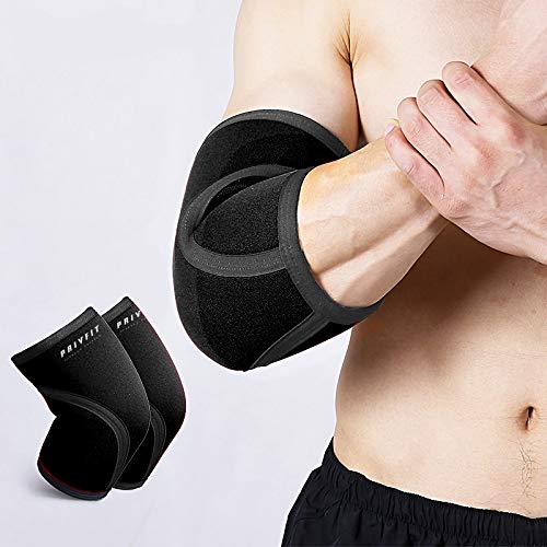 PRIVFIT 7mm Elbow Sleeves Support & Compression for Weightlifting, Powerlifting, Cross Training & Tennis - Image 1