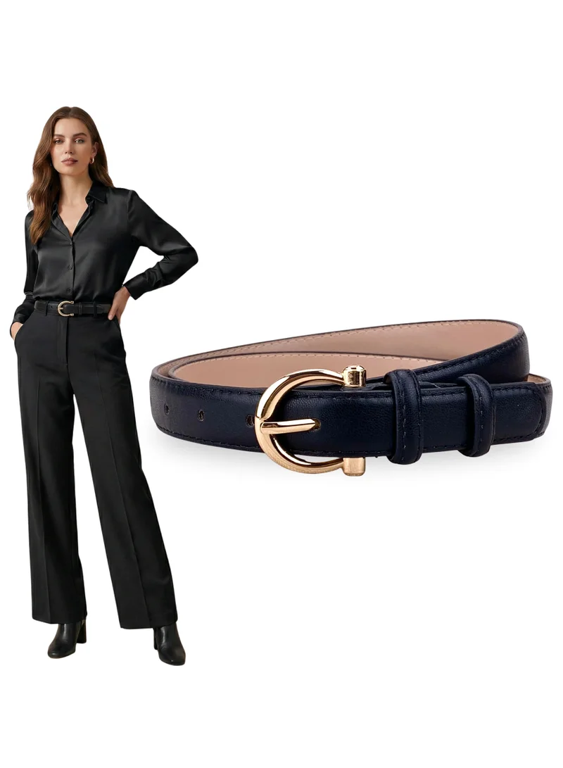 Classic Milano Classic Milano Women's Belt with Gift Box; Faux Leather Ladies Belt for Dresses, Jeans & Gowns; Stylish Womens Belt; Adjustable Girls Belt; Belt for Women | Full Length: 110 CM (Free Size - Fits up to the waist of 40 Inches / 100 CM)