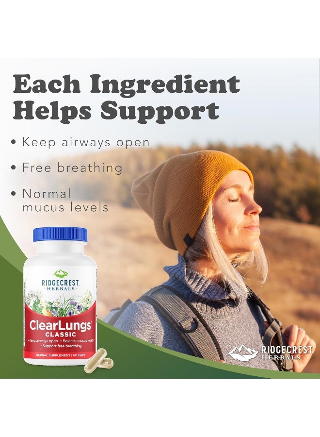 RidgeCrest Herbals ClearLungs (Red), Chinese Formula, 60 Vegetarian Capsules - Image 3
