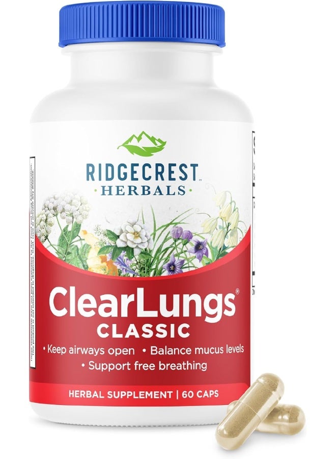 RidgeCrest Herbals ClearLungs (Red), Chinese Formula, 60 Vegetarian Capsules - Image 2