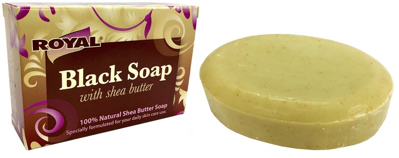 Royal Black Soap with 100 Natural Shea Butter by Royal Best Treatment For Stretch Marks Wrinkles and Dry Skin
