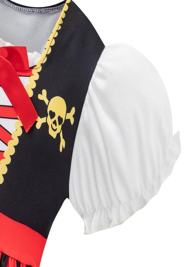 Okbebe Toddler Baby Girl Pirate Outfits With Eye Mask And Head Scarf (Black,2T) - Image 4