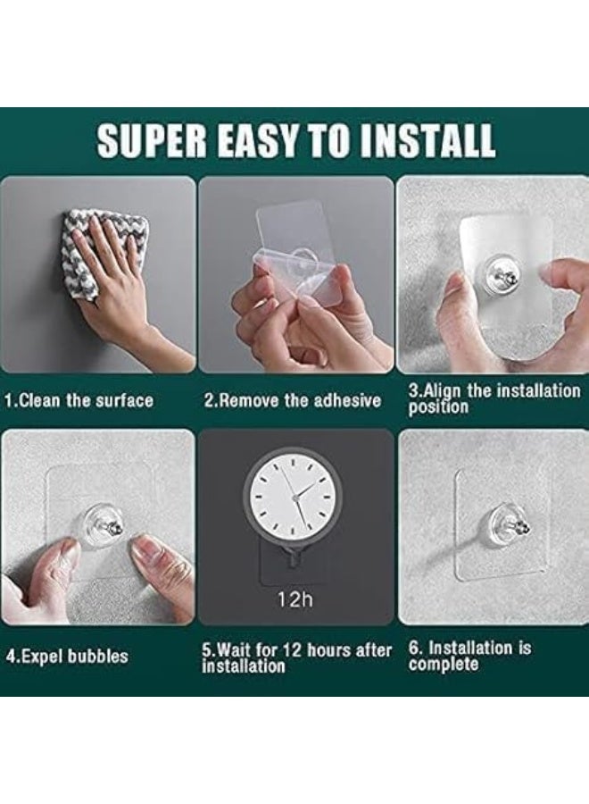 20pcs Transparent Wall Hooks – Nail-Free Adhesive Picture Hangers for Photos, Paintings, Clocks & Home Decor – Waterproof, Easy & Damage-Free Wall Installation - Image 4
