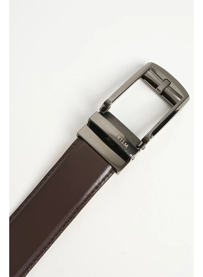 تكلف The Vanguard Auto-Lock Leather Belt Mahogany with Tan Nubuck Lining