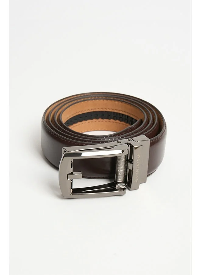 تكلف The Vanguard Auto-Lock Leather Belt Mahogany with Tan Nubuck Lining
