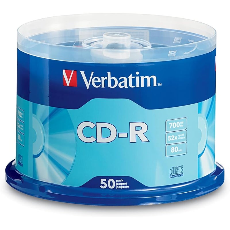 VERBATIM 94691 CD-R 700MB 80 Minute 52x Recordable Disc - Pack of 50 - Image 1