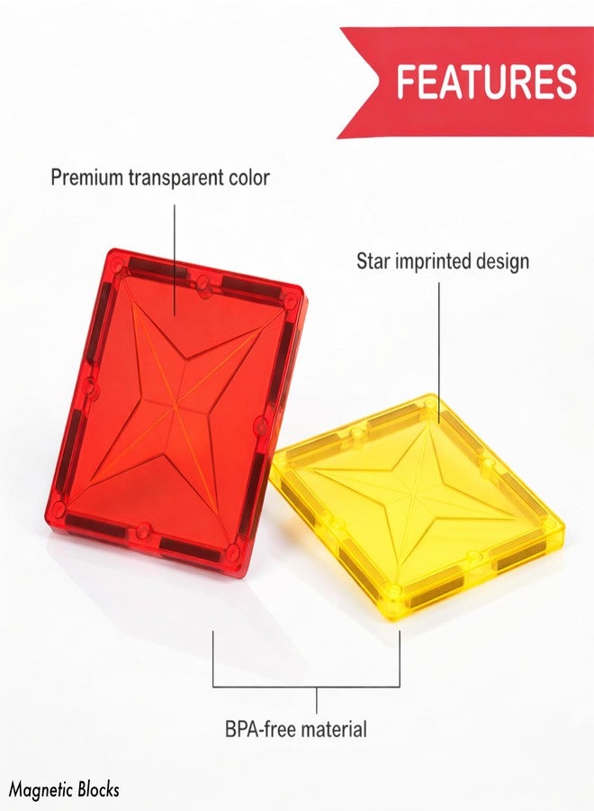 SNAPTRON Magnetic Blocks for Kids Tiles -60 Pieces Set Gifts for Girls, Boys, Magnetic Blocks for Kids 3+ Years, 4 5 6 7 8 9 10/ Constructing & Learning Builder Educational Magnetiles Game - Image 3