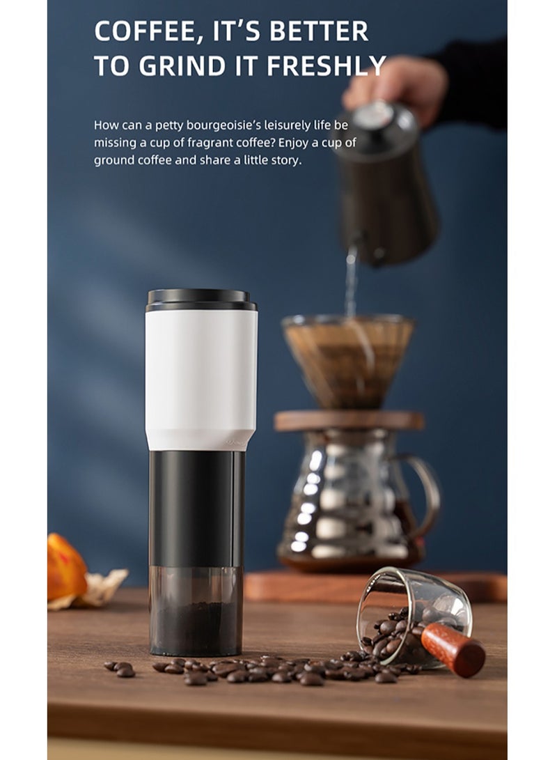 Portable Coffee Grinder Electric,USB Rechargeable Travel Coffee Maker,Ceramic Coffee Grinder,Cordless Mini Burr Coffee Bean Grinder with Clean Brush for Home Picnic Outing Traveling - Image 2