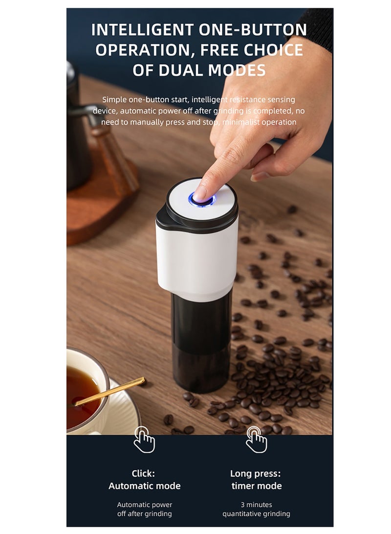 Portable Coffee Grinder Electric,USB Rechargeable Travel Coffee Maker,Ceramic Coffee Grinder,Cordless Mini Burr Coffee Bean Grinder with Clean Brush for Home Picnic Outing Traveling - Image 3