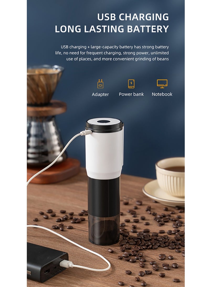 Portable Coffee Grinder Electric,USB Rechargeable Travel Coffee Maker,Ceramic Coffee Grinder,Cordless Mini Burr Coffee Bean Grinder with Clean Brush for Home Picnic Outing Traveling - Image 4