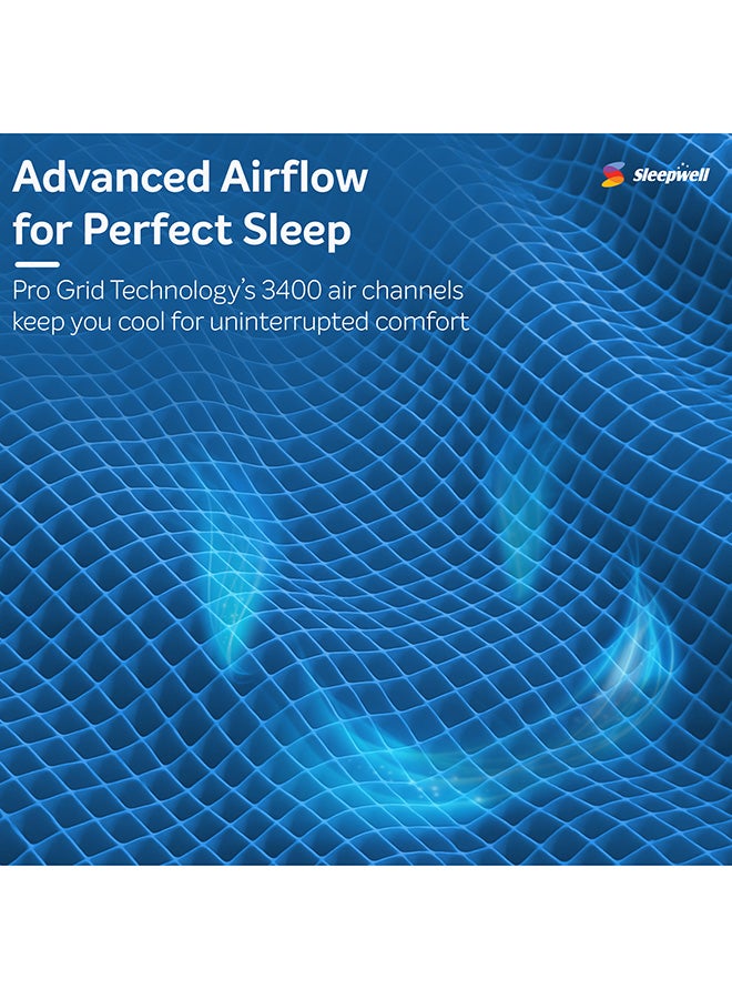 Sleepwell Pro Grid Mattress| Medium Firm Feel| Premium Knitted Fabric| Double Layer Quilting| Foam Wall Technology| Airflow Pro Grid| CloudEase & Supreme Support Foam | 200x120x25 - Image 5
