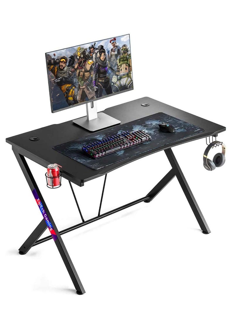 EqiEch Professional R-Shape Gaming Table With Headphone Hook and Cup Holder PC Computer Desk Table Home Office Workstation Ideal Gift For Kids And Teens  - Image 1