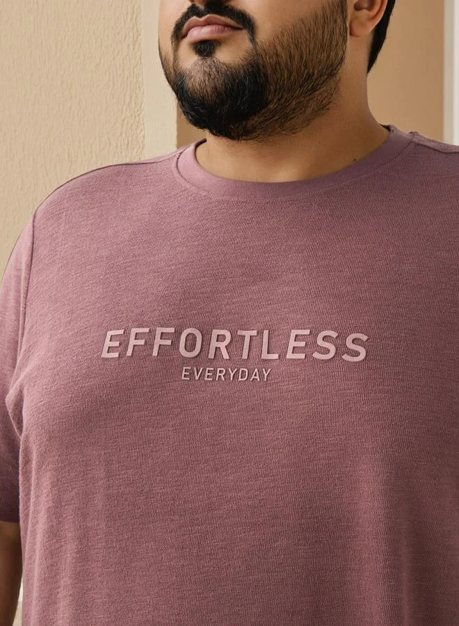 Maxim  Plus Size Slogan Print Cut and Sew T-shirt for Men | Best Price UAE