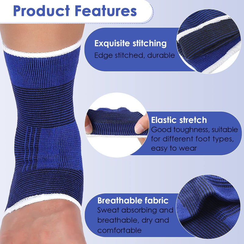 Haysandy 4 Pieces/ 2 Pair Kids Ankle Support Brace Elastic Kids Compression Socks Knitted Ankle Sleeve for Jogging Running Fitness(Dark Blue,0-15 Years) - Image 4