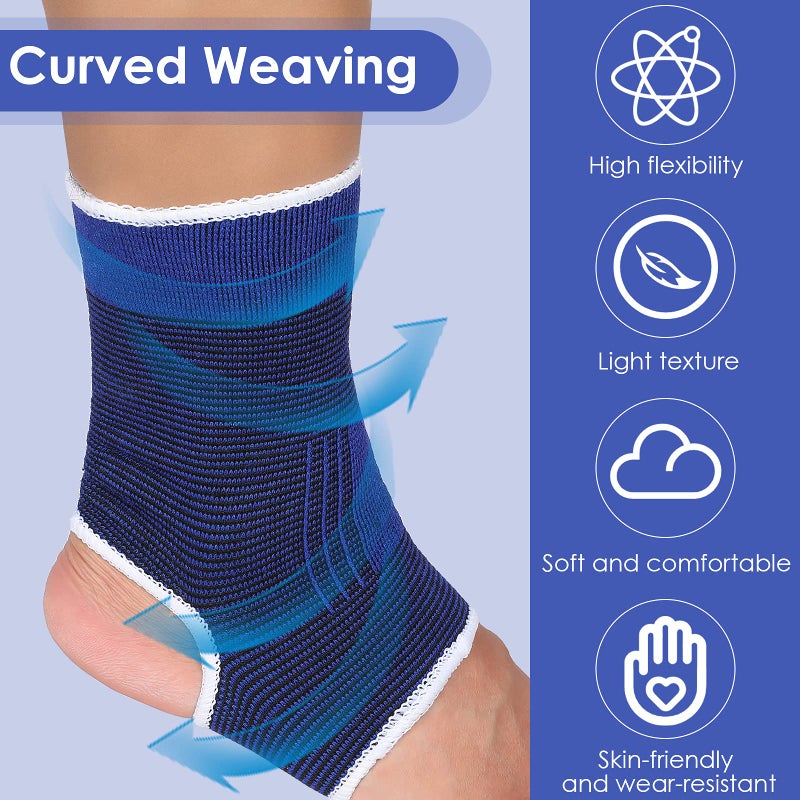 Haysandy 4 Pieces/ 2 Pair Kids Ankle Support Brace Elastic Kids Compression Socks Knitted Ankle Sleeve for Jogging Running Fitness(Dark Blue,0-15 Years) - Image 5