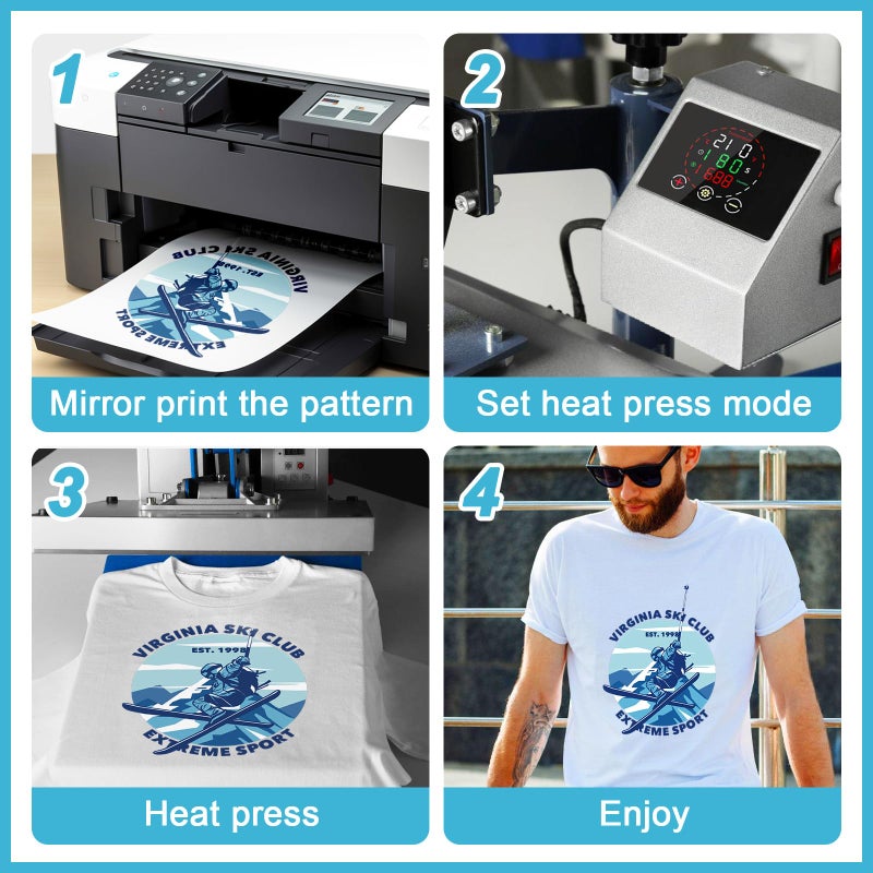 Lzerking Sublimation Paper 8.5x11 Inch 125gsm 400 Sheets, Heat Transfer Paper for Inkjet Printers - Ideal for Various Coatings, DIY Projects, T-Shirts, Phone Cases, Mugs - Image 4