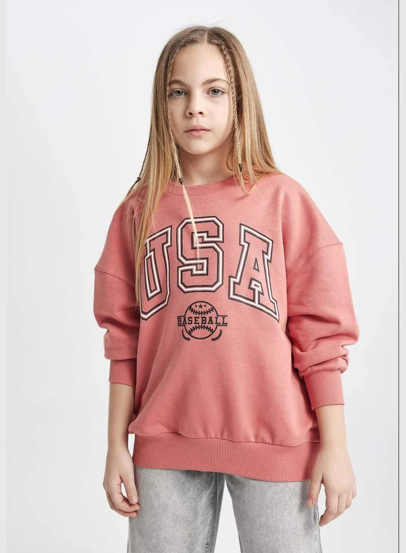 DeFacto Girl Sweatshirt Oversize Fit Long Sleeve