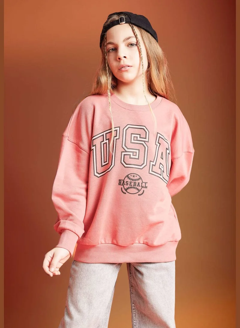 DeFacto Girl Sweatshirt Oversize Fit Long Sleeve