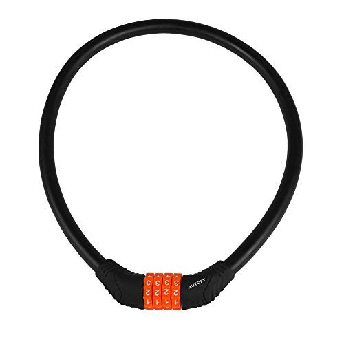 Autofy Heavy Duty 4 Digit Number Lock Helmet Lock Multipurpose Lock Bike Lock Resettable Combination Lock (Black & Orange - Upgraded 2nd Gen) - Image 2