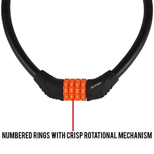 Autofy Heavy Duty 4 Digit Number Lock Helmet Lock Multipurpose Lock Bike Lock Resettable Combination Lock (Black & Orange - Upgraded 2nd Gen) - Image 3