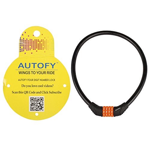 Autofy Heavy Duty 4 Digit Number Lock Helmet Lock Multipurpose Lock Bike Lock Resettable Combination Lock (Black & Orange - Upgraded 2nd Gen) - Image 1