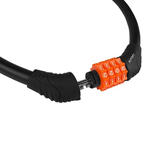 Autofy Heavy Duty 4 Digit Number Lock Helmet Lock Multipurpose Lock Bike Lock Resettable Combination Lock (Black & Orange - Upgraded 2nd Gen) - Image 4