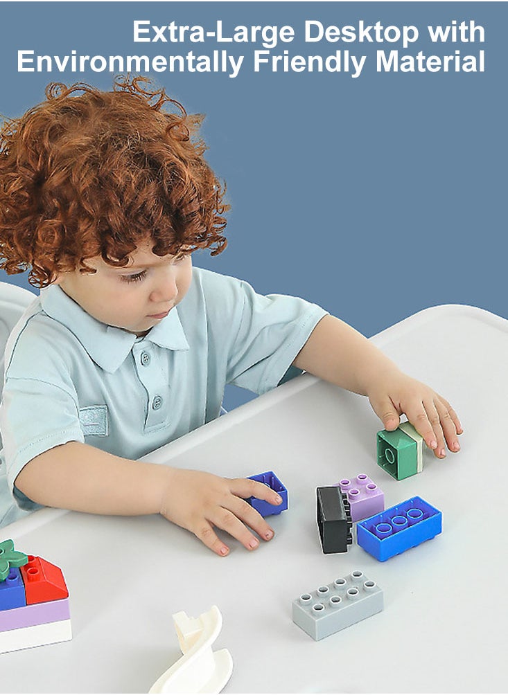 Kids Table and Chairs Set with Built-in Storage Montessori Design for Toddlers, Ideal for Drawing, Dining, Playing, Easy to Clean and Durable