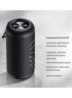 Usams Waterproof Bluetooth Wireless Speakers Long Endurance IPX6 Waterproof TF Card AUX Portable Outdoor Speaker Black  - Image 3
