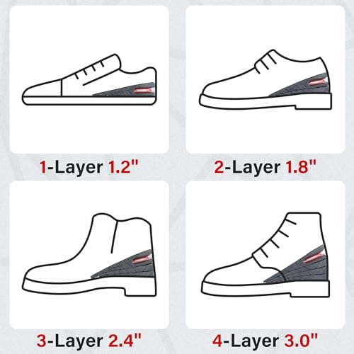 QUXIANG Height Increase Insoles 3-Layer Air up Shoe Lifts Elevator Shoes Insole -6 cm (2.4 inches) Heels Lift Inserts for Men and Women - Image 2