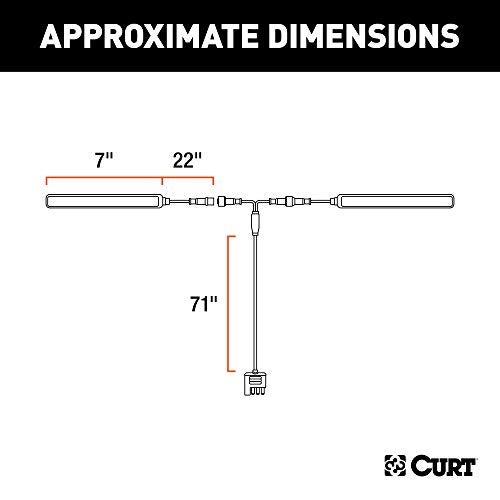 CURT 53201 Auxiliary Automotive LED Light Strips for Hitch Cargo Carrier, Bike Rack, 2-Pack - Image 2