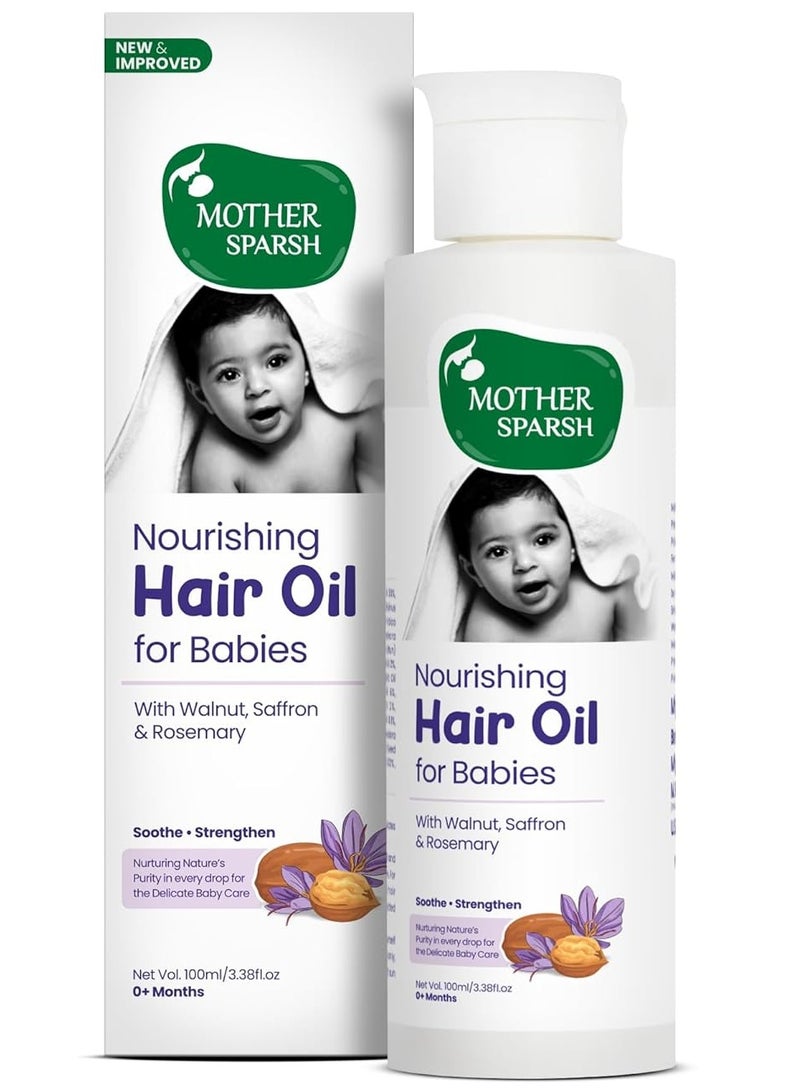 Mother Sparsh Ayurvedic Baby Hair Oil with 21 Herbs and Oils for Babys Tender Scalp and Hair 100 ML - Image 1