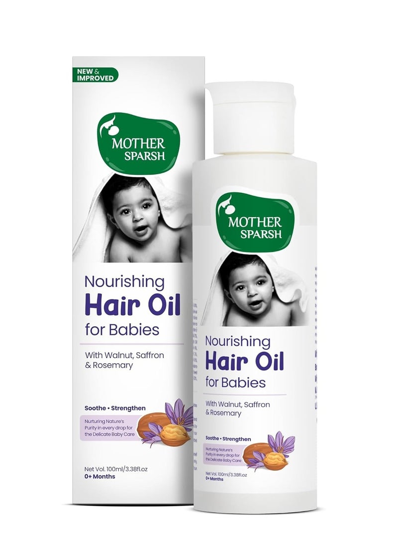 Mother Sparsh Ayurvedic Baby Hair Oil with 21 Herbs and Oils for Babys Tender Scalp and Hair 100 ML  - Image 1