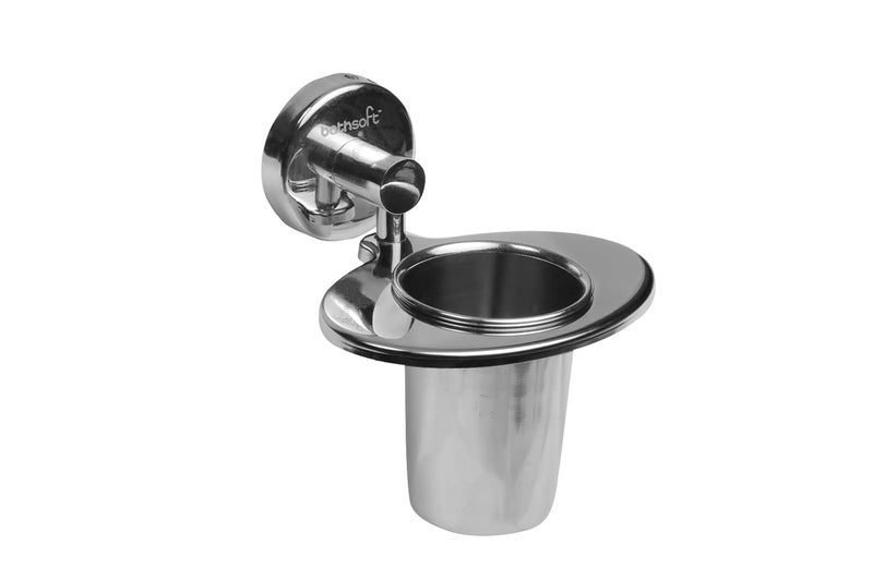BAGBAN Rio Stainless Steel Tooth Brush Holder Wall Mounted Holder Tumbler Holder Bathroom Accessories Round Shape Chrome Finish - Image 1