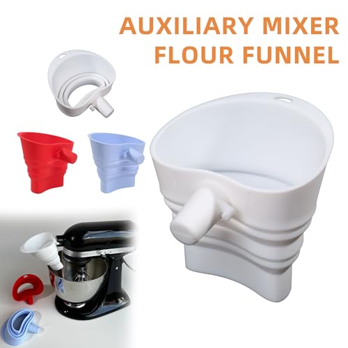 COMFYTOUCH Flour Funnel for Kitchen Aid Mixer, Kitchen Funnel for KSM150 5-Quart Tilt-Head Mixers, Silicone Kitchen Funnels, Flour & Egg Liquid are Easy to Pour, Dishwasher Safe(White) - Image 5