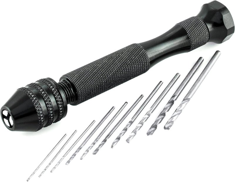Bastex Precision Pin Vise Hand Drill with Twist Bits - Set of 11 Pieces. Great for models and Hobby. - Image 1
