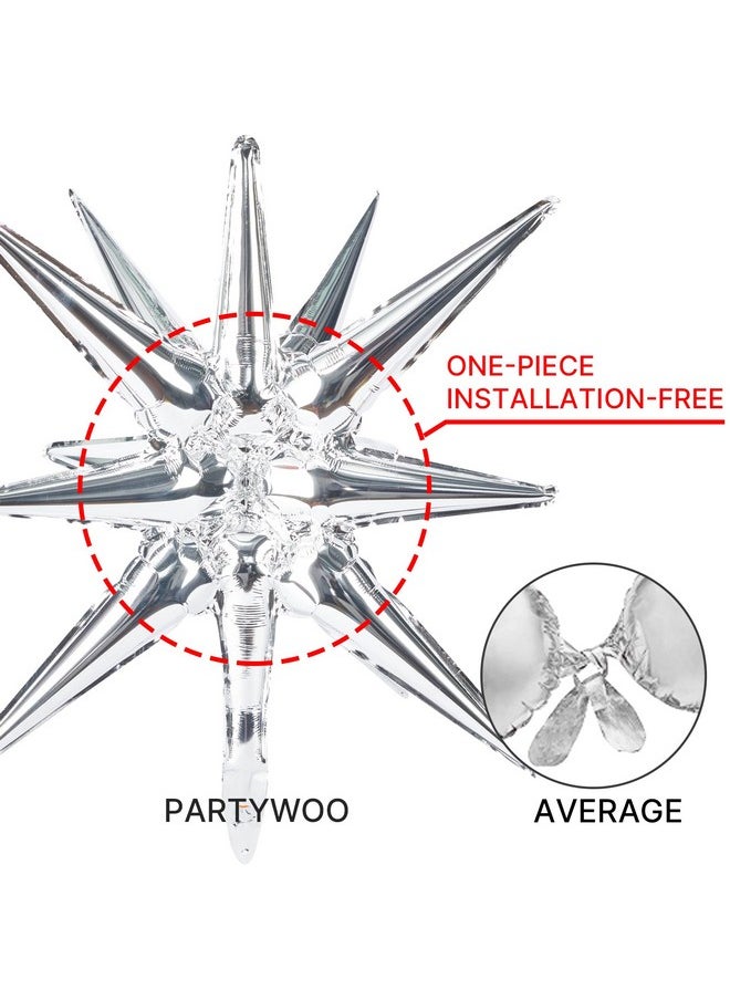 PartyWoo PartyWoo Metallic Silver Balloons, 110 pcs 22 Inch Star Balloons and Silver Balloons Different Sizes Pack of 18 Inch 12 Inch 10 Inch 5 Inch for Balloon Garland, Birthday Decorations, Party Decorations  - Image 5