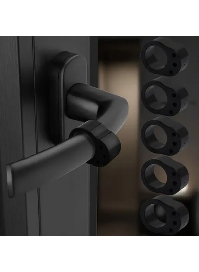 10pcs Black Rubber Door Handle Protectors And Stoppers Easy Installation - Image 2