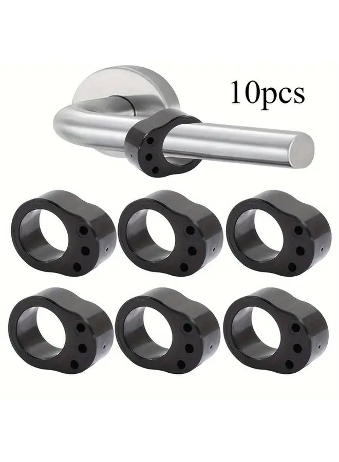 10pcs Black Rubber Door Handle Protectors And Stoppers Easy Installation - Image 1