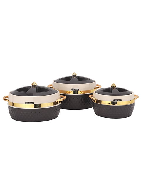 3 Piece Casserole Set SS Inner 1350+2250+2950 ML Twist Lock
