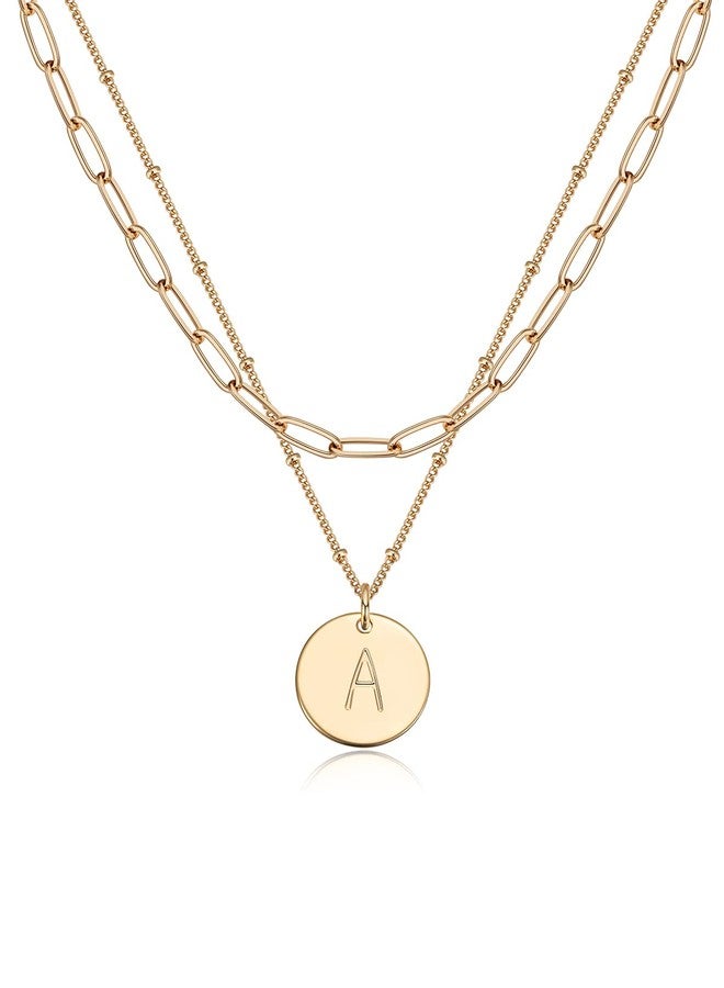 ميفيكو قلادات ميفيكو الذهبية للنساء، مطلية بذهب عيار 18 قيراط، بتصميم بسيط مزدوج الطبقات، مزينة بسلسلة من مشابك الورق، هدية مجوهرات رقيقة لها. - Image 1