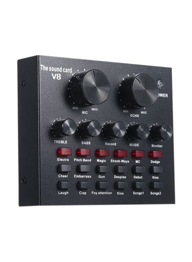 🎧 Intelligent Volume Adjustable Audio Mixer Sound Card with Multi-Channel Input, Real-Time Voice Effects, Echo Control, Portable USB Audio Interface for Streaming, Podcasting, Gaming, Live Recording, DJ Setups, Home Studio Use