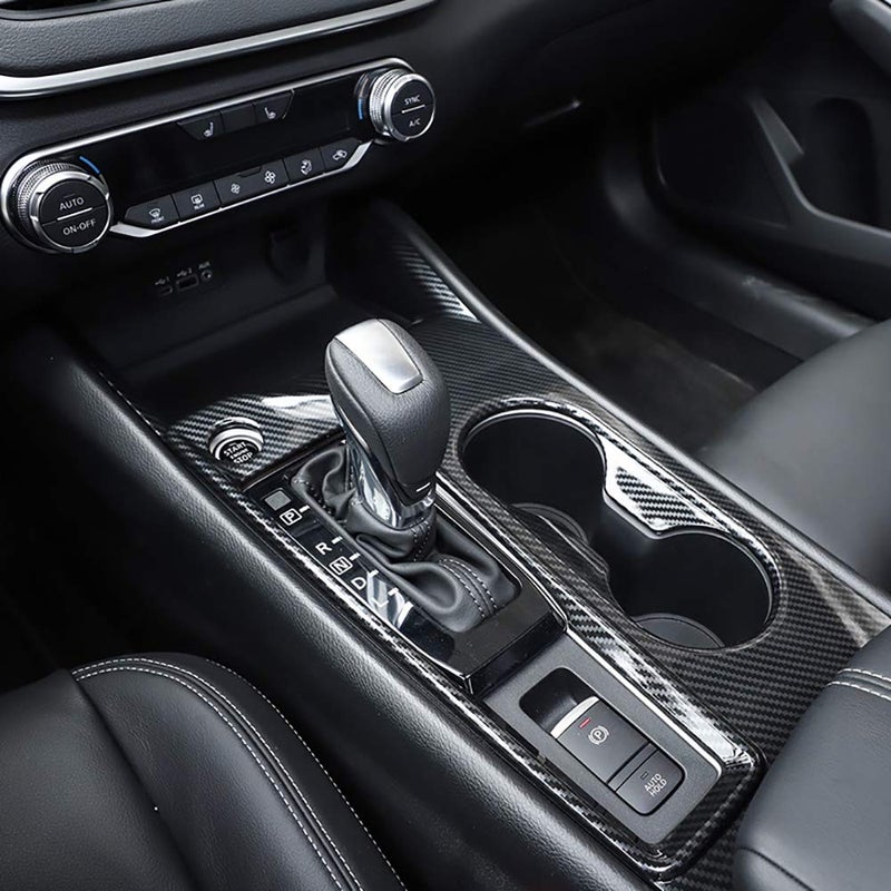Kadore Carbon Fiber Pattern Interior Gear Shift Panel Cup Holders Frame Cover Trim for 20192022 2023 2024 Nissan Altima SV SR SL Platinum Left Hand Drive 1pc