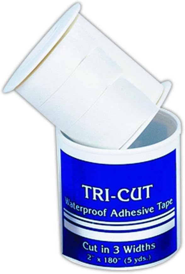 Magid Glove & Safety MAGID MP611-01 Medi-First Tri-Cut Adhesive Tape, 2' x 4.3 yd, White, 3/8' 5/8' 1'