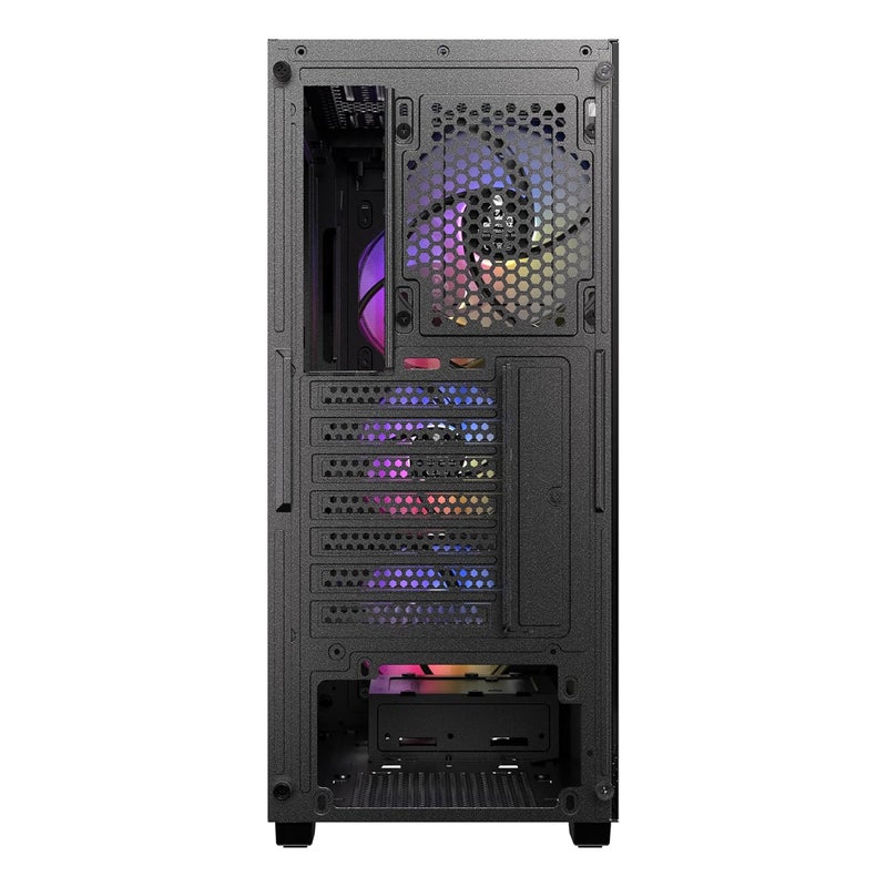 tag Gamerz Stellar Elite Mid Tower Computer Case/Gaming PC Cabinet, Mesh Front with Oak Wood Accents, 4X 120mm Pre-Installed ARGB Fans, Supports ATX, M-ATX, ITX, 360mm Radiator, Thick Tempered Glass - Image 4