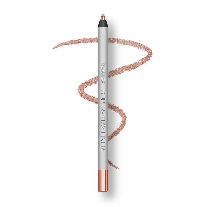 Wunder2 SUPER-STAY LINER Makeup Eyeliner Pencil Long Lasting Waterproof Eye Liner, Color Rose Gold Metallic