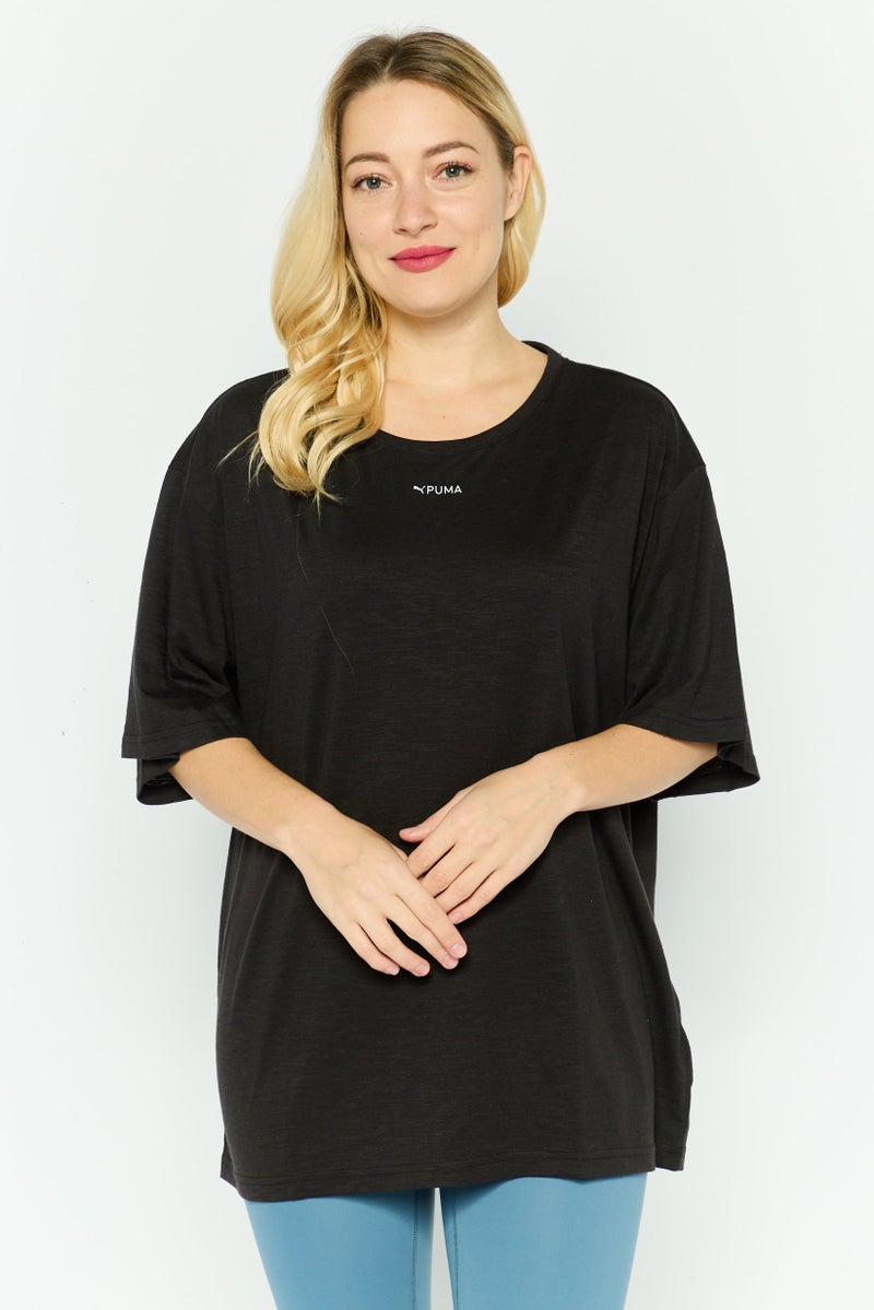 PUMA Women Sportswear Fit Short Sleeve Training T Shirt, Black - Image 1