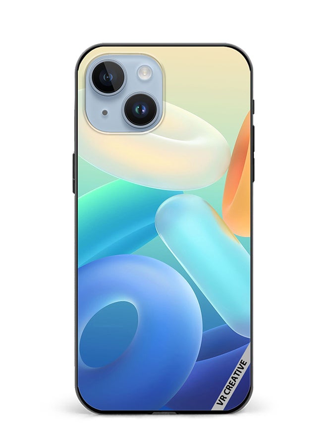 VR CREATIVE - Protective Case Cover For Apple iPhone 15 Rings Design Multicolour - Image 1